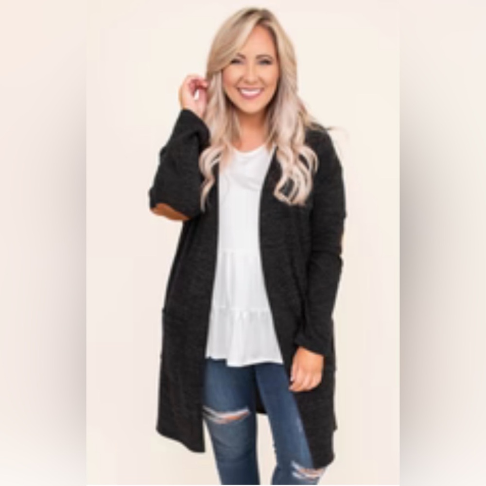 Chic Soul - Black Open Front Cardigan